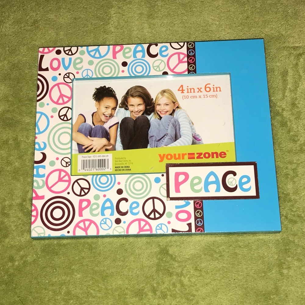 aqua picture frame “peace”